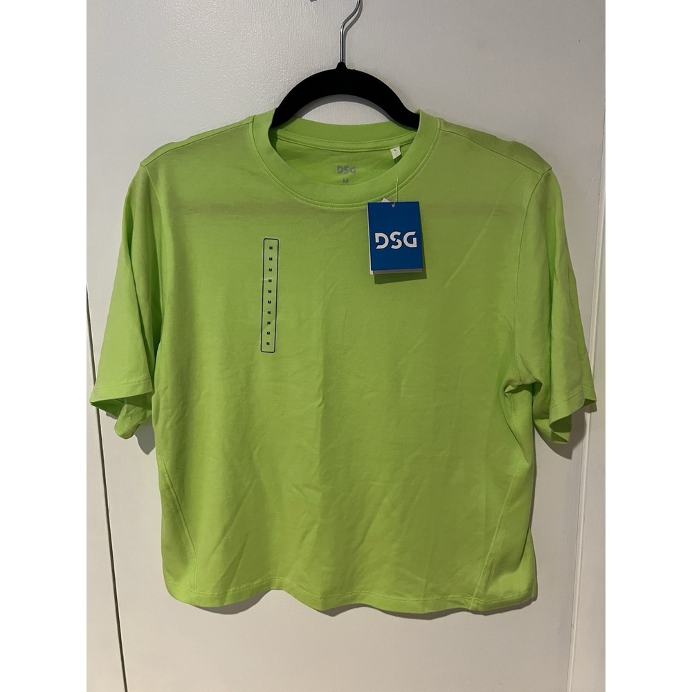 NWT DSG Girls Neon Lime‎ Green Custom Dyed Boxy T-Shirt, Size Medium